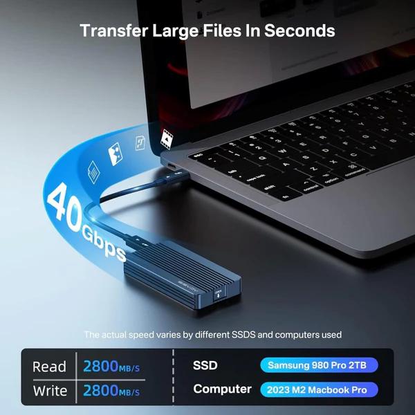 Acasis 40Gbps M.2 NVMe SSD Enclosure – Thunderbolt 3/4 & USB 4 – Tool-Free Design (With/Without Fan Option)