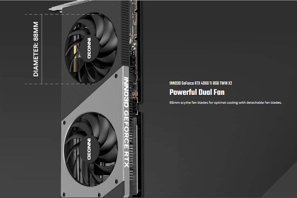 INNO3D GeForce RTX 4060 Ti 8GB Twin X2 Graphics Card – High-Performance Gaming GPU