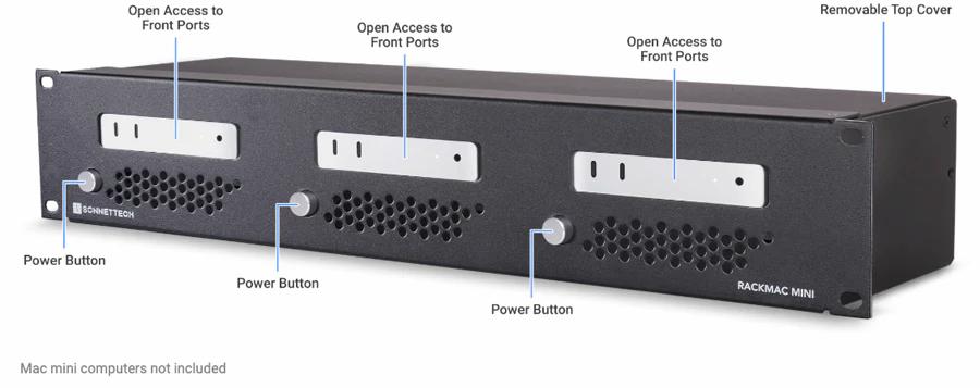 RackMac mini (2024+) – 2U Rackmount Enclosure for Up to Three Mac mini Computers