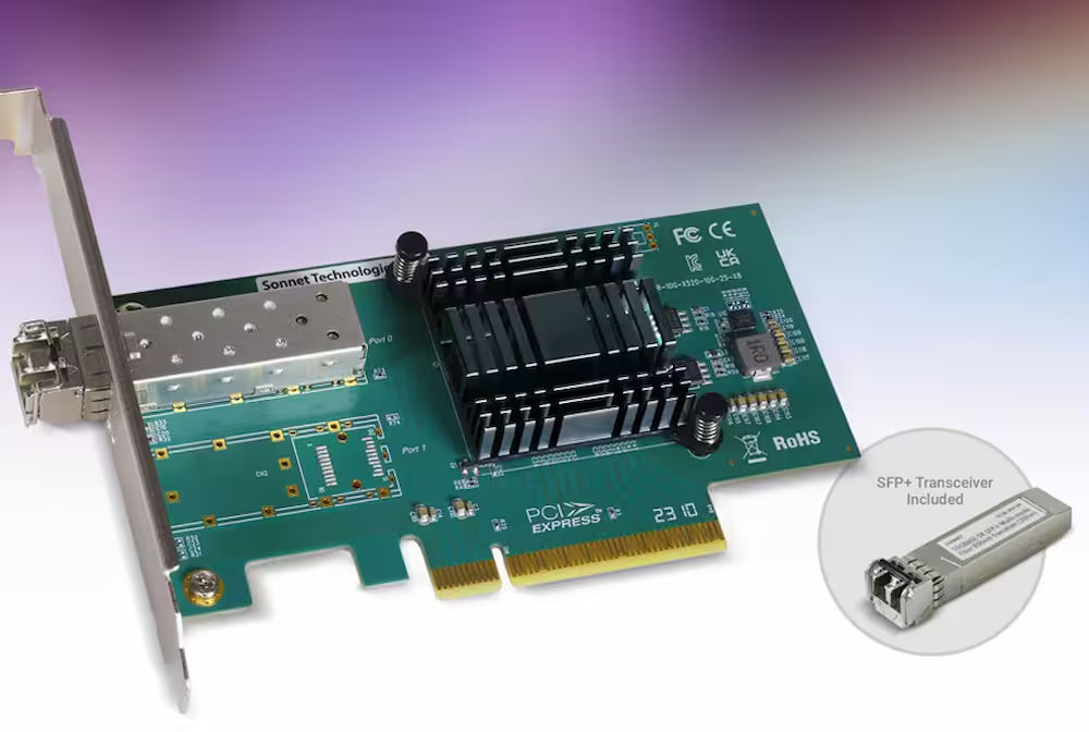 Sonnet Solo10G SFP+ V2 PCIe Card – 10GbE Optical Network Adapter with SFP+ Transceiver