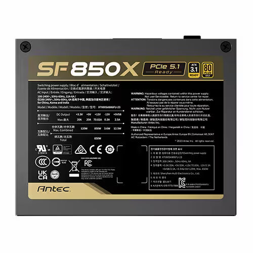 Antec SF850X 850W SFX Power Supply – Fully Modular, 80 PLUS Gold