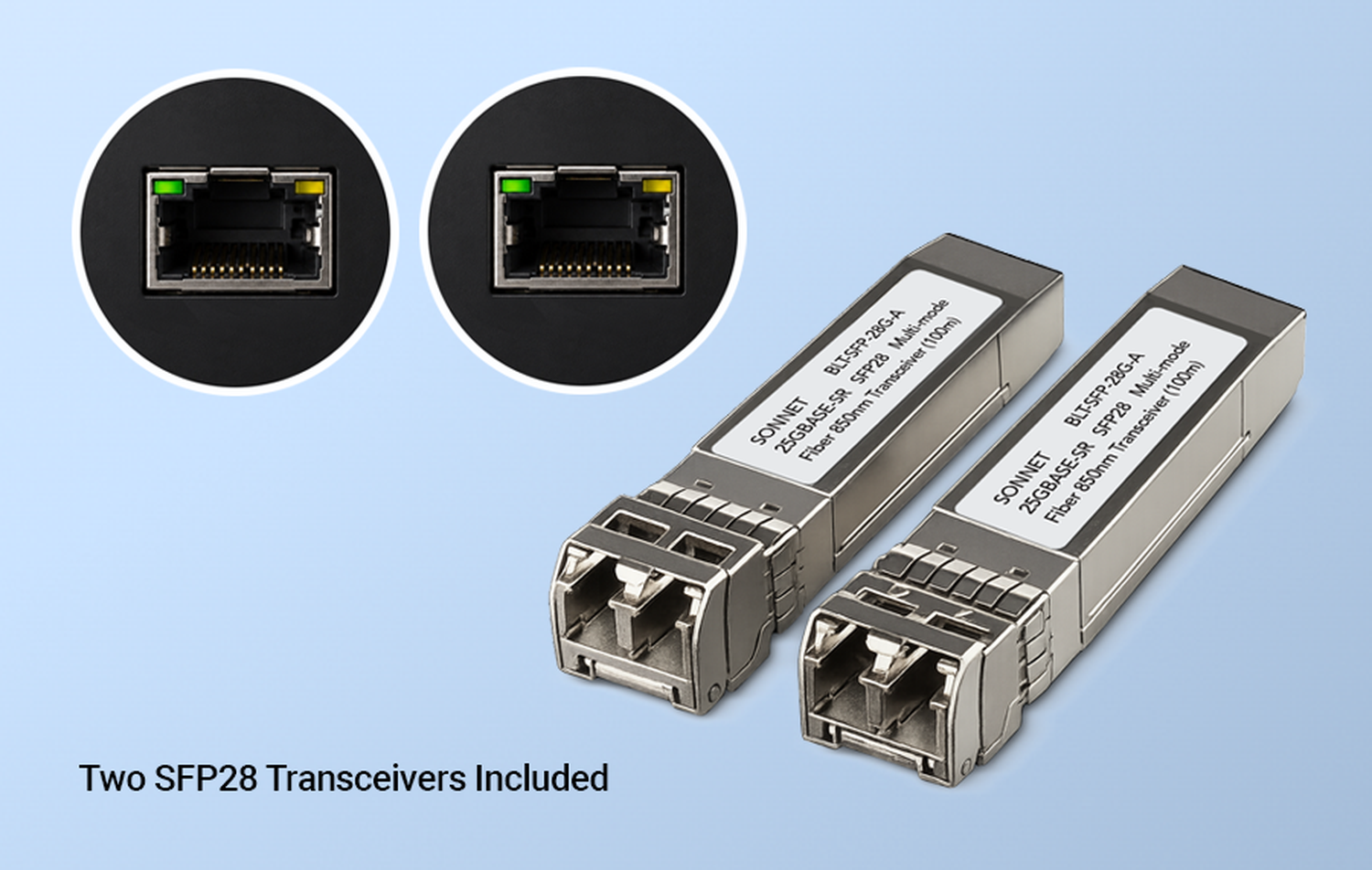 Sonnet Twin25G T5 Dual-Port 25GbE Thunderbolt 5 Adapter with Two SFP28 Transceivers