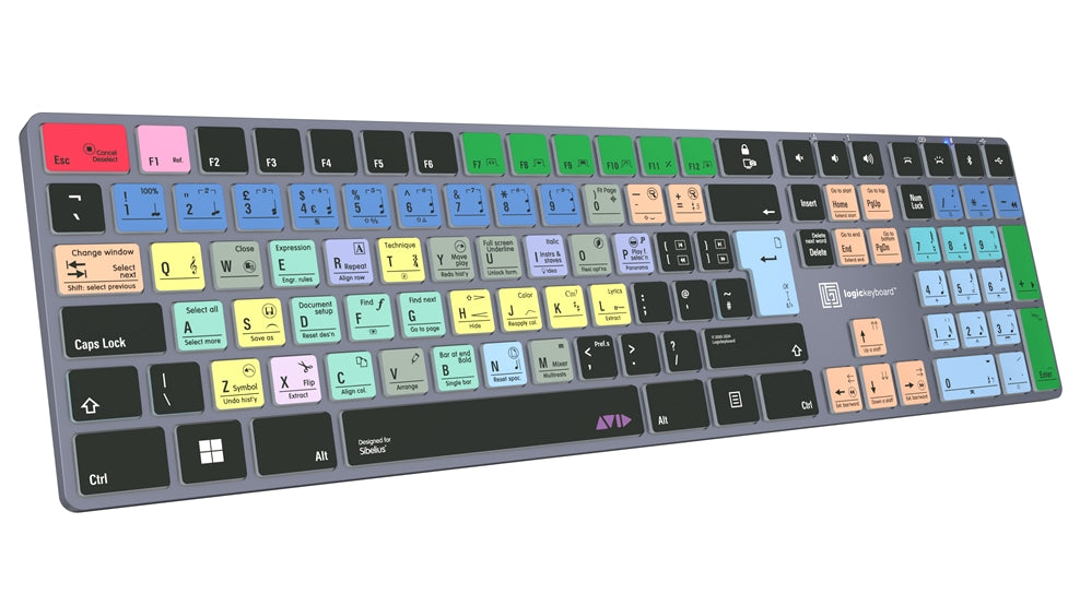 Logickeyboard TITAN Sibelius Windows keyboard - side profile