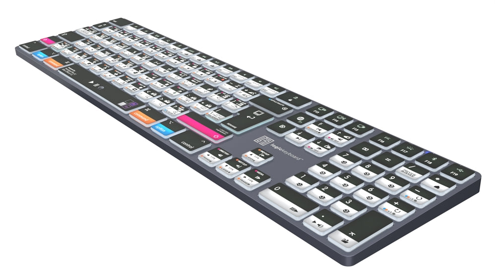 Logickeyboard TITAN Adobe Filmmaker Mac keyboard - rear view showing USB-C port