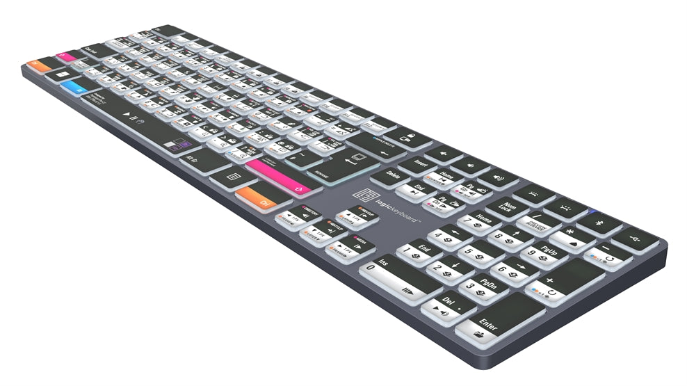 Logickeyboard TITAN Adobe Filmmaker PC keyboard - rear view showing USB-C port