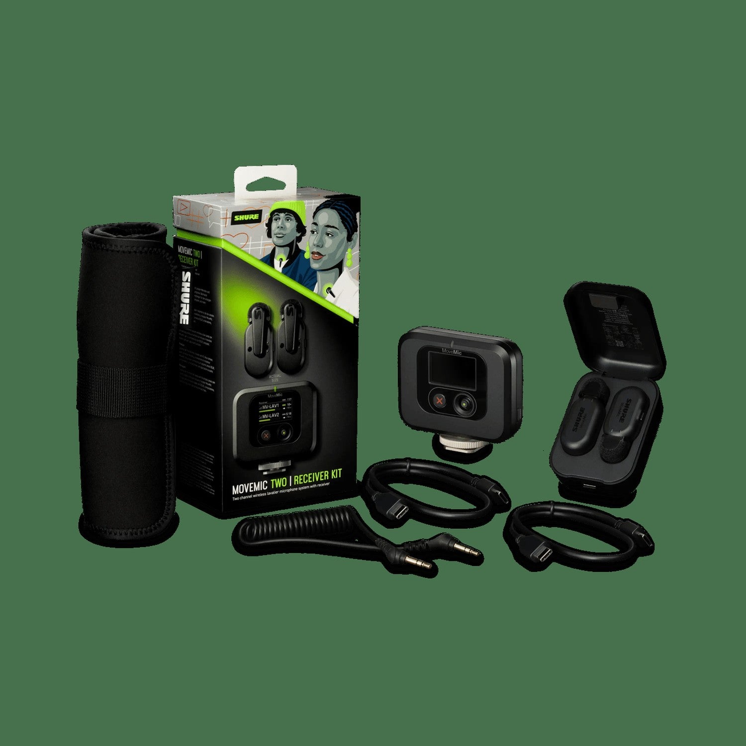 Shure MoveMic Two Receiver Kit — Two-Channel Wireless Lavalier Microphone System
