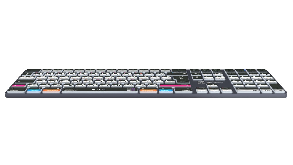 Logickeyboard TITAN Adobe Filmmaker Mac keyboard - flat lay view