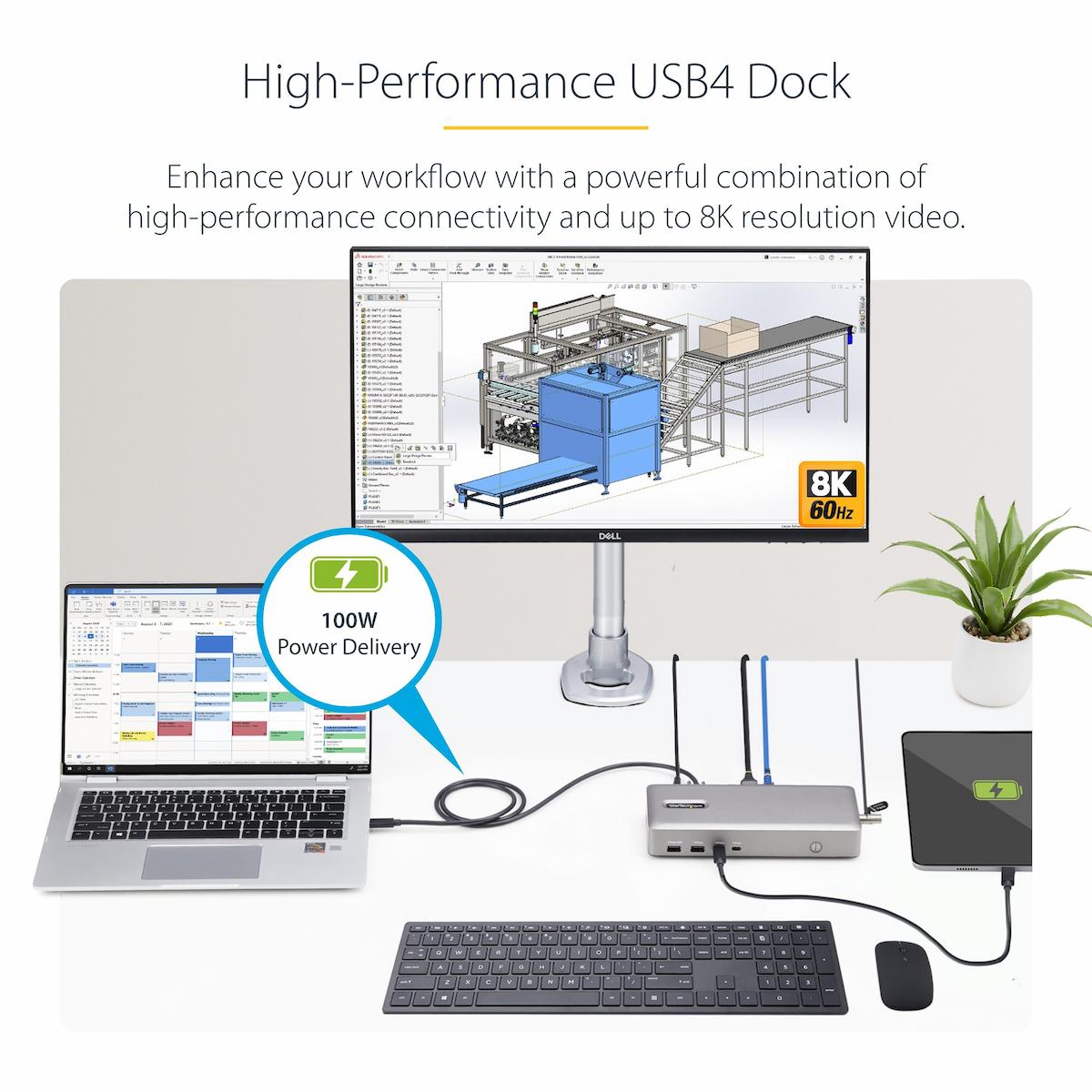 StarTech USB4 Docking Station - Universal Compatibility for USB-C and Thunderbolt devices