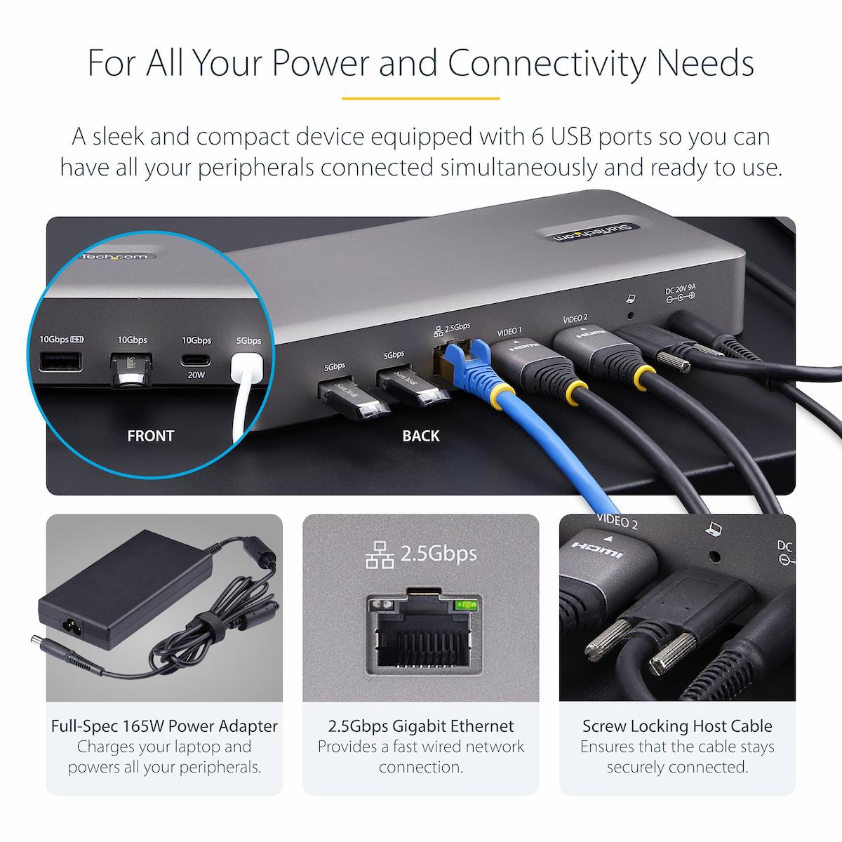 StarTech USB4 Docking Station - Universal Compatibility for USB-C and Thunderbolt devices