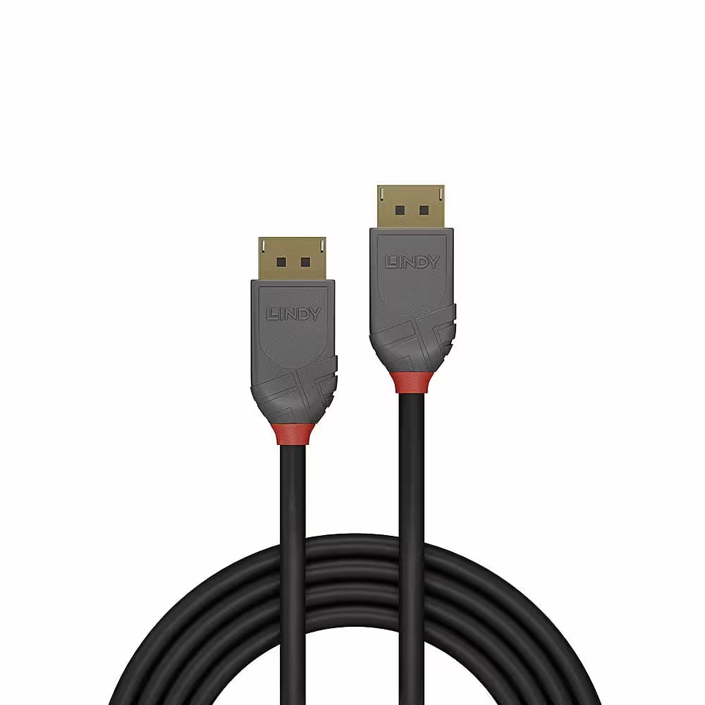 Lindy 15m DisplayPort 1.1 Anthra Line Cable – 1920x1200@60Hz, Triple Shielded, Gold Plated