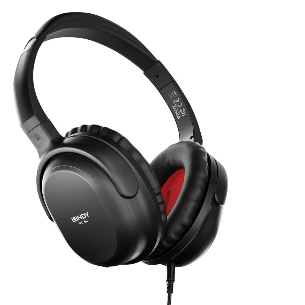 Lindy NC-60 Wired Active Noise-Cancelling Headphones
