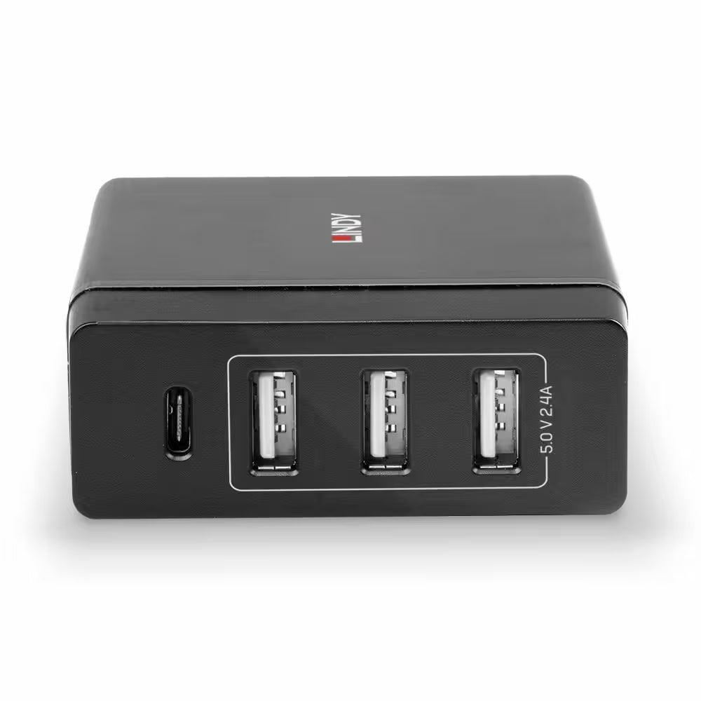 Lindy 72W 4-Port USB Type-C/A Smart Charger with Power Delivery