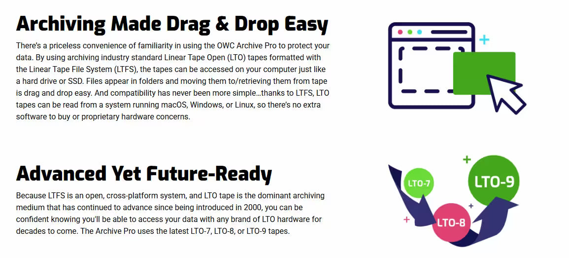 OWC Archive Pro LTO-7 Thunderbolt 40Gb/s Tape Storage and Archiving Solution