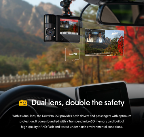 Transcend Dual Lens Dashcam DrivePro 550B