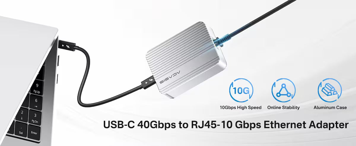 Acasis USB4/Thunderbolt 4-3 to 10GbE Adapter – High-Speed Ethernet