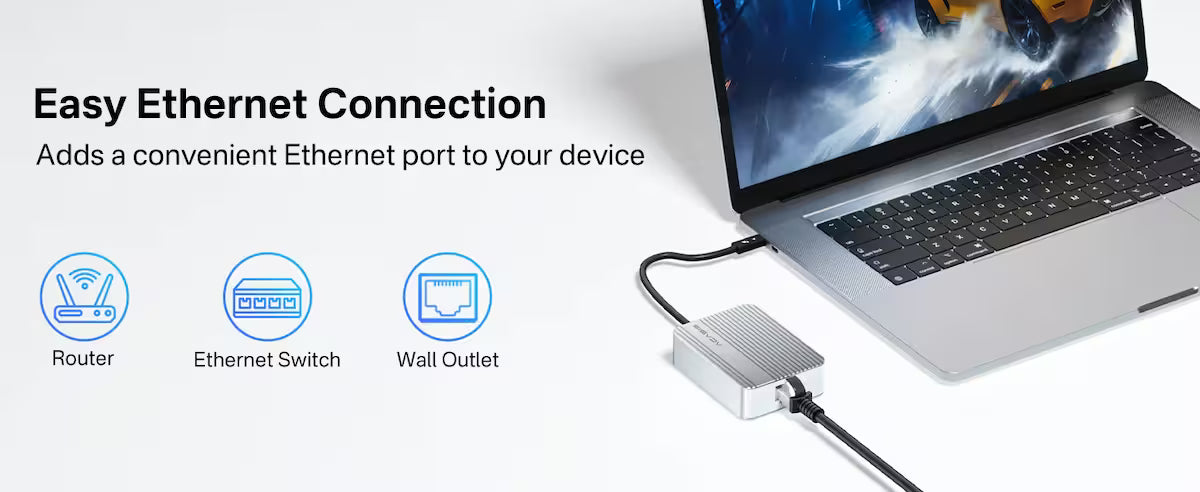Acasis USB4/Thunderbolt 4-3 to 10GbE Adapter – High-Speed Ethernet
