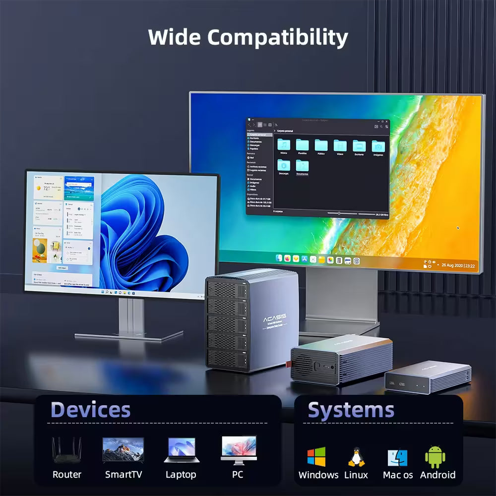 Acasis 5-Bay External SATA RAID Enclosure – USB to SATA HDD/SSD Array