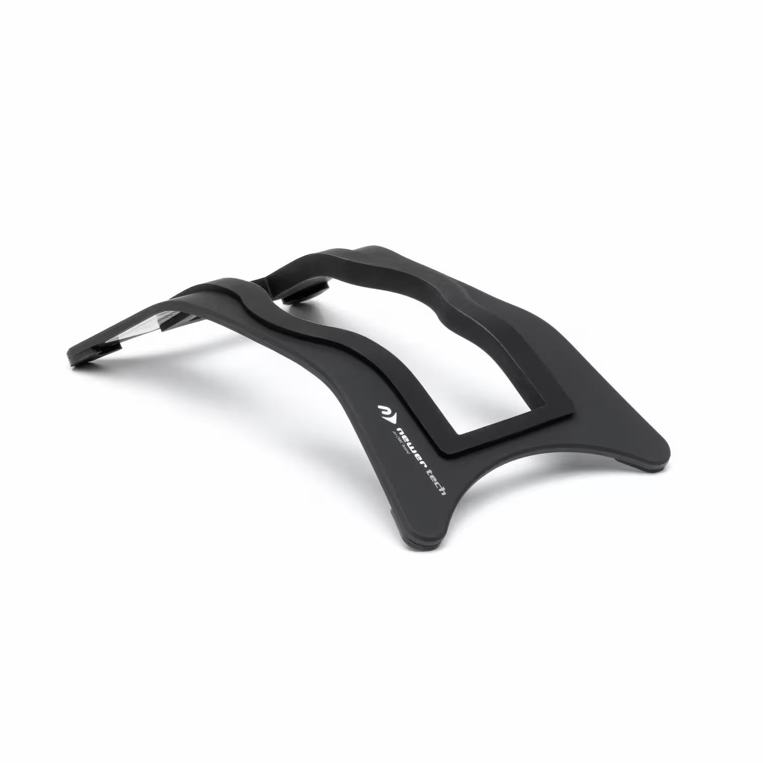 Black laptop stand on a white background