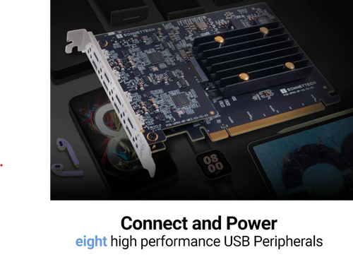 Sonnet Allegro Pro USB-C 8-port PCIe Card-Full 10Gbps Per Port