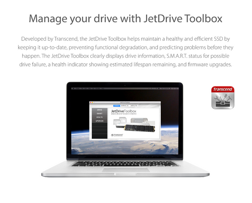 Transcend JetDrive 825 SSD kit with enclosure - works with any macOS for select Apple Mac from 2013 to current