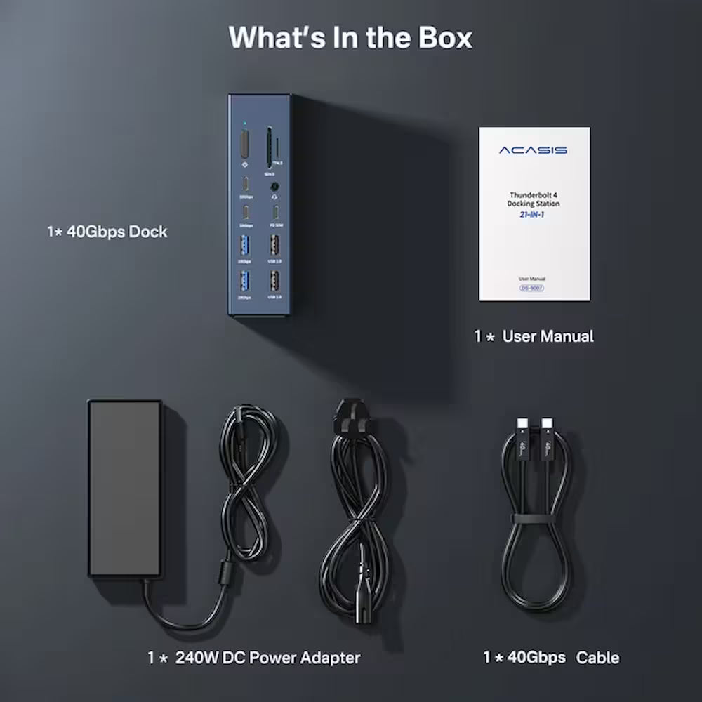 Acasis DS-9007 21-Port 40Gbps Thunderbolt 4 Docking Station