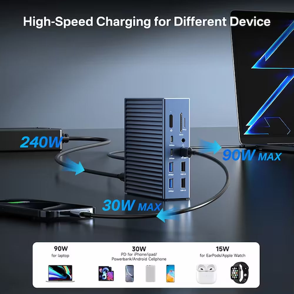 Acasis DS-9007 21-Port 40Gbps Thunderbolt 4 Docking Station