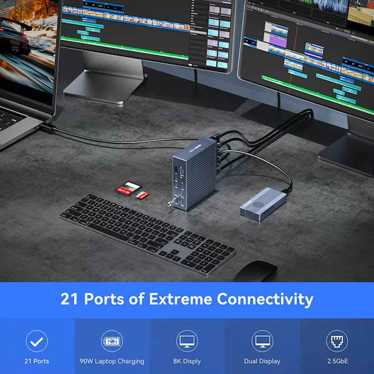 Acasis DS-9007 21-Port 40Gbps Thunderbolt 4 Docking Station