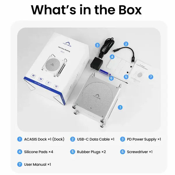Acasis 8-in-1 Mac Mini M4 Dock with Dual SSD Enclosure & 4K/144Hz Display Support