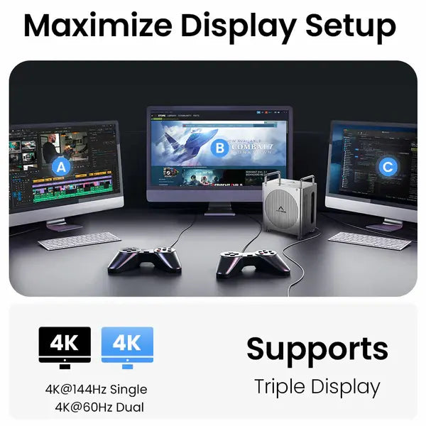 Acasis 8-in-1 Mac Mini M4 Dock with Dual SSD Enclosure & 4K/144Hz Display Support