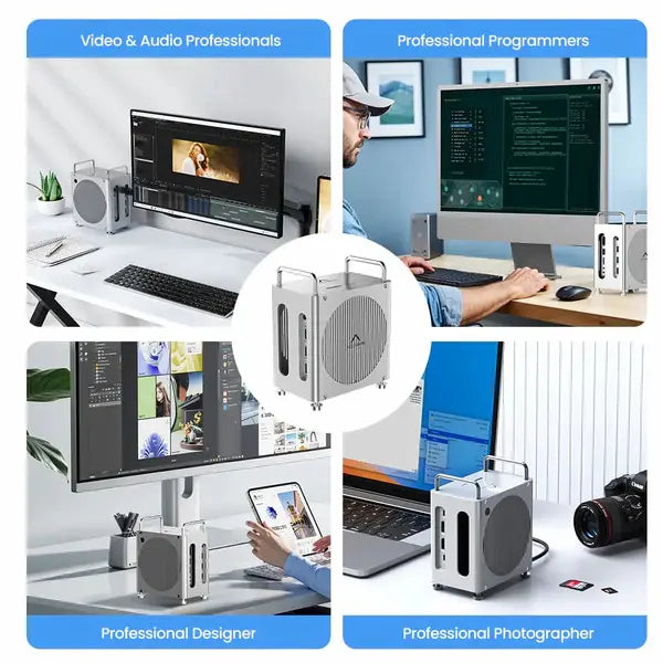 Acasis 8-in-1 Mac Mini M4 Dock with Dual SSD Enclosure & 4K/144Hz Display Support