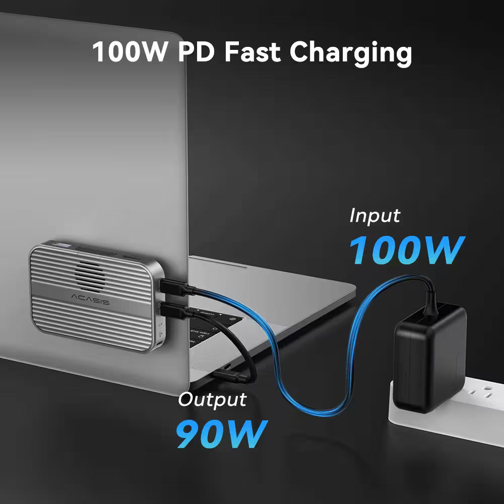 Acasis 10Gbps Magnetic SSD Dock & Enclosure – Up to 8TB, 4K HDMI, PD100W