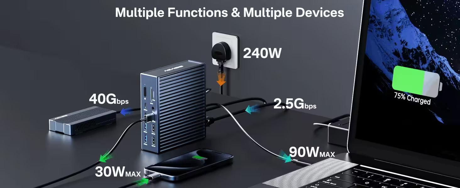 Acasis DS-9007 21-Port 40Gbps Thunderbolt 4 Docking Station