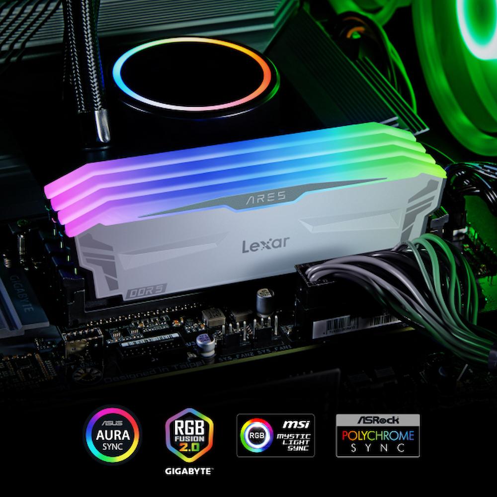 Lexar ARES RGB DDR5 32GB (2x16GB) 6000MHz CL30 Gaming RAM – XMP