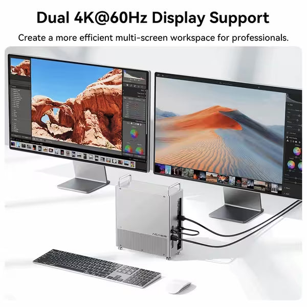 Acasis Mac mini M2/M1 Dock & Stand with two M.2 NVMe SSD slots Enclosure