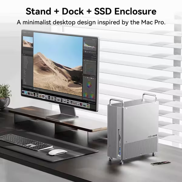 Acasis Mac mini M2/M1 Dock & Stand with two M.2 NVMe SSD slots Enclosure