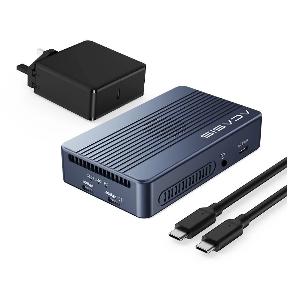 Acasis 40Gbps Dual NVMe SSD RAID Enclosure Thunderbolt 3/4 USB