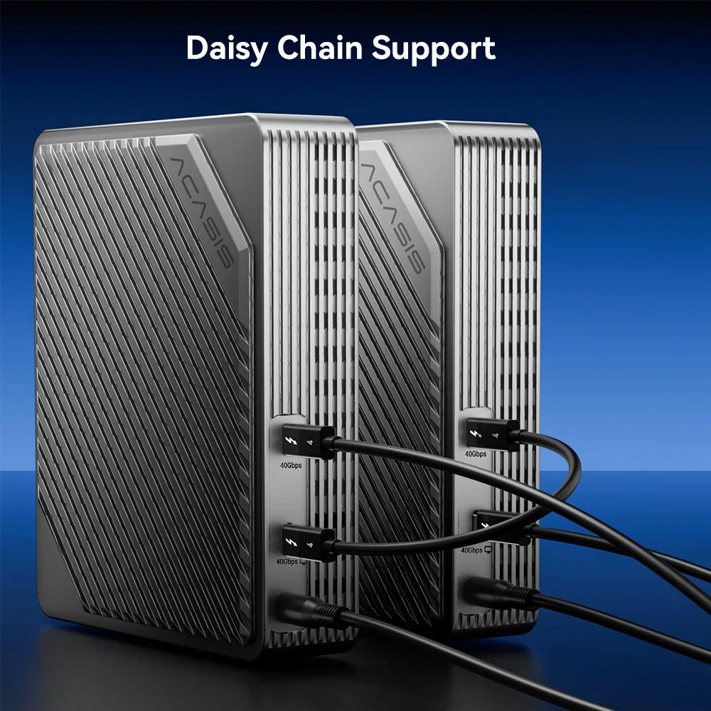 Acasis 40Gbps Thunderbolt 4 M.2 NVMe 4-Bay RAID SSD Enclosure with Cooling Fan