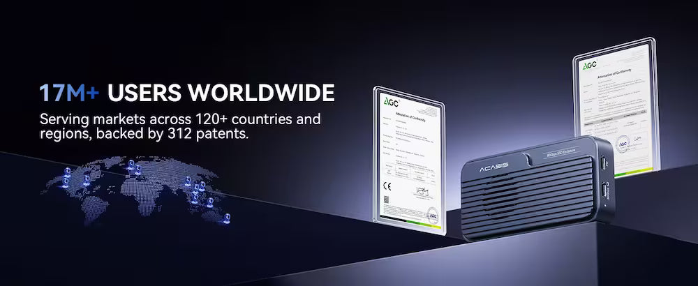 Acasis 80Gbps M.2 NVMe SSD Enclosure with Temp-Control Fan & PD Port (TB501 Max)