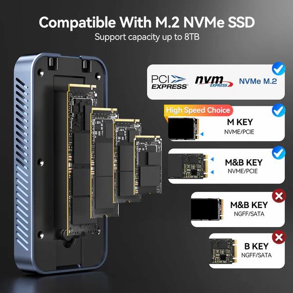 Acasis TB501Pro 80Gbps SSD Enclosure – Thunderbolt™ 5 Compatible, Intel JHL9480 Chip