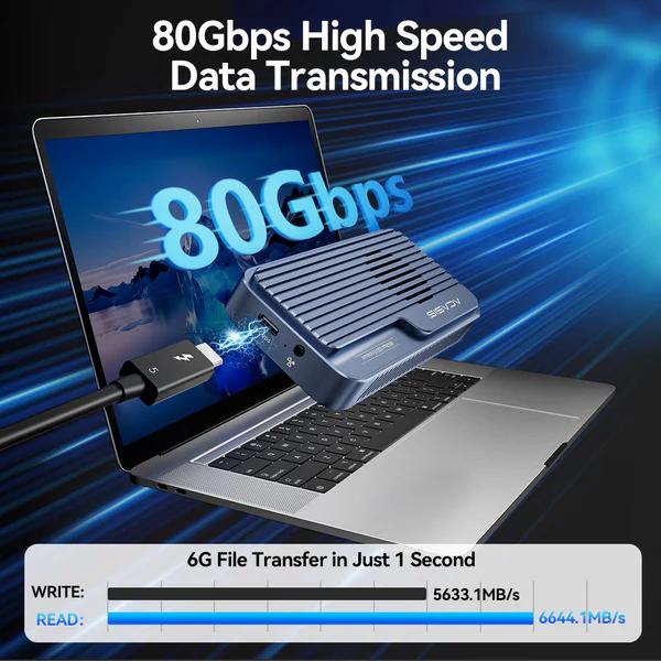 Acasis TB501Pro 80Gbps SSD Enclosure – Thunderbolt™ 5 Compatible, Intel JHL9480 Chip
