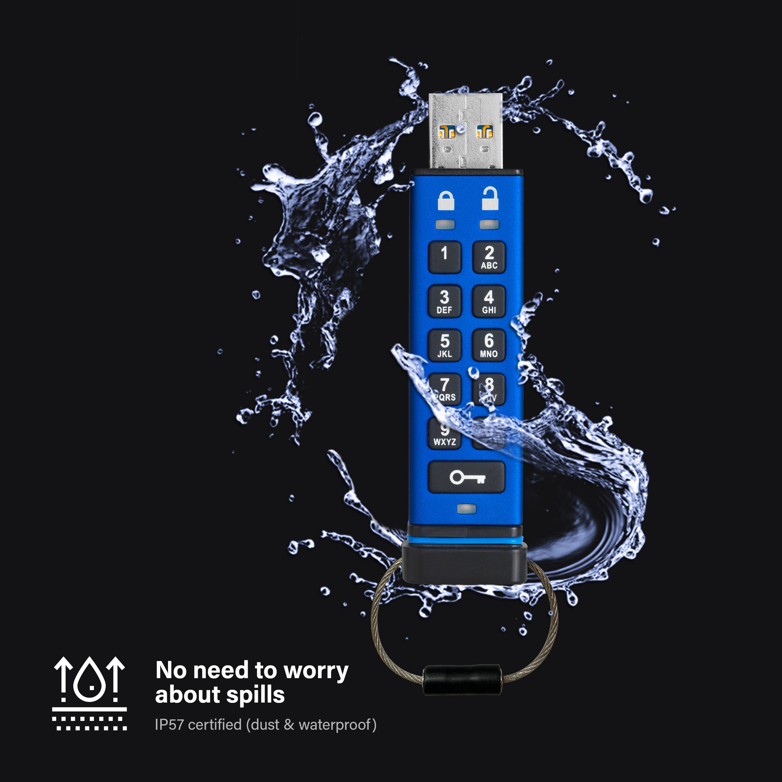 iStorage datAshur PRO — drive and sleeve separated