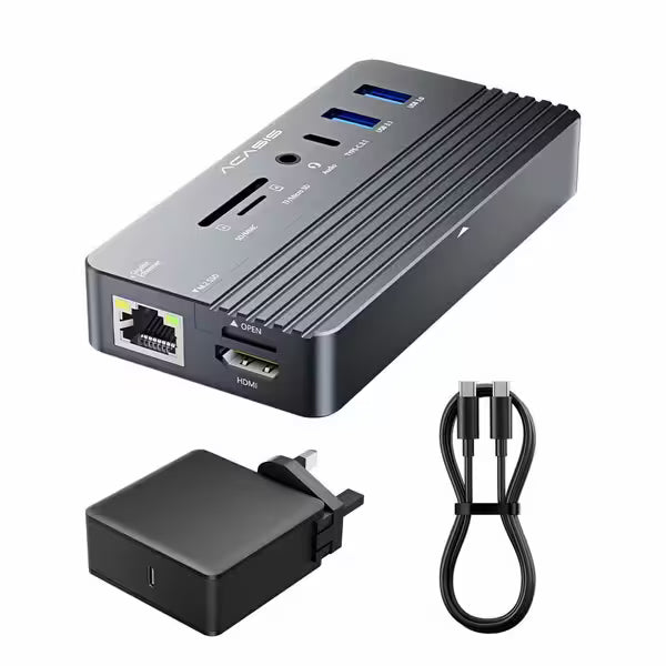 Acasis 10-in-1 USB-C Hub with NVMe SSD Enclosure – Portable Docking Station