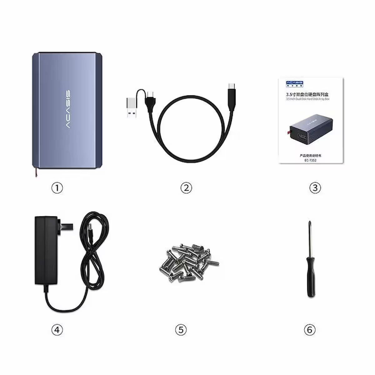 Acasis 2-Bay USB 3.0 RAID Enclosure for 2.5