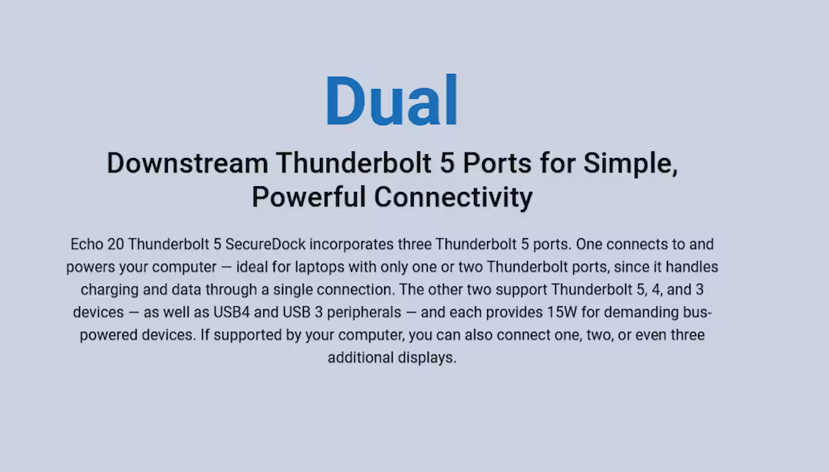 Sonnet Echo 21 Thunderbolt 5 SuperDock 10Gb Ethernet 140W Dock
