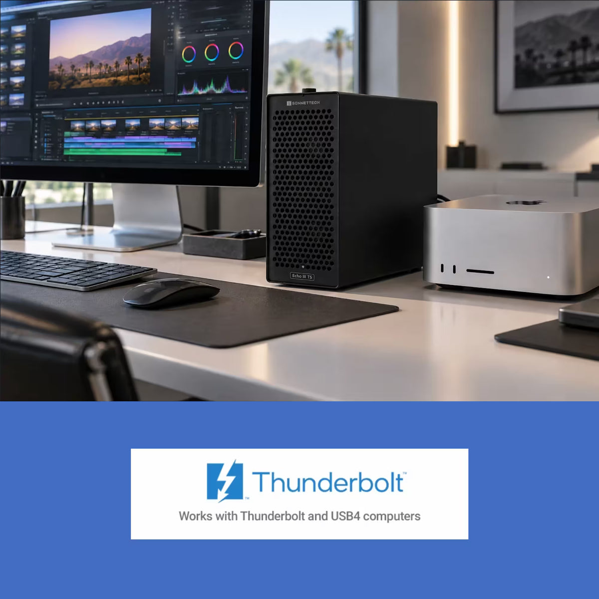 Sonnet Echo III Desktop Three-Slot Full-Length Thunderbolt 5 PCIe Card Expansion System