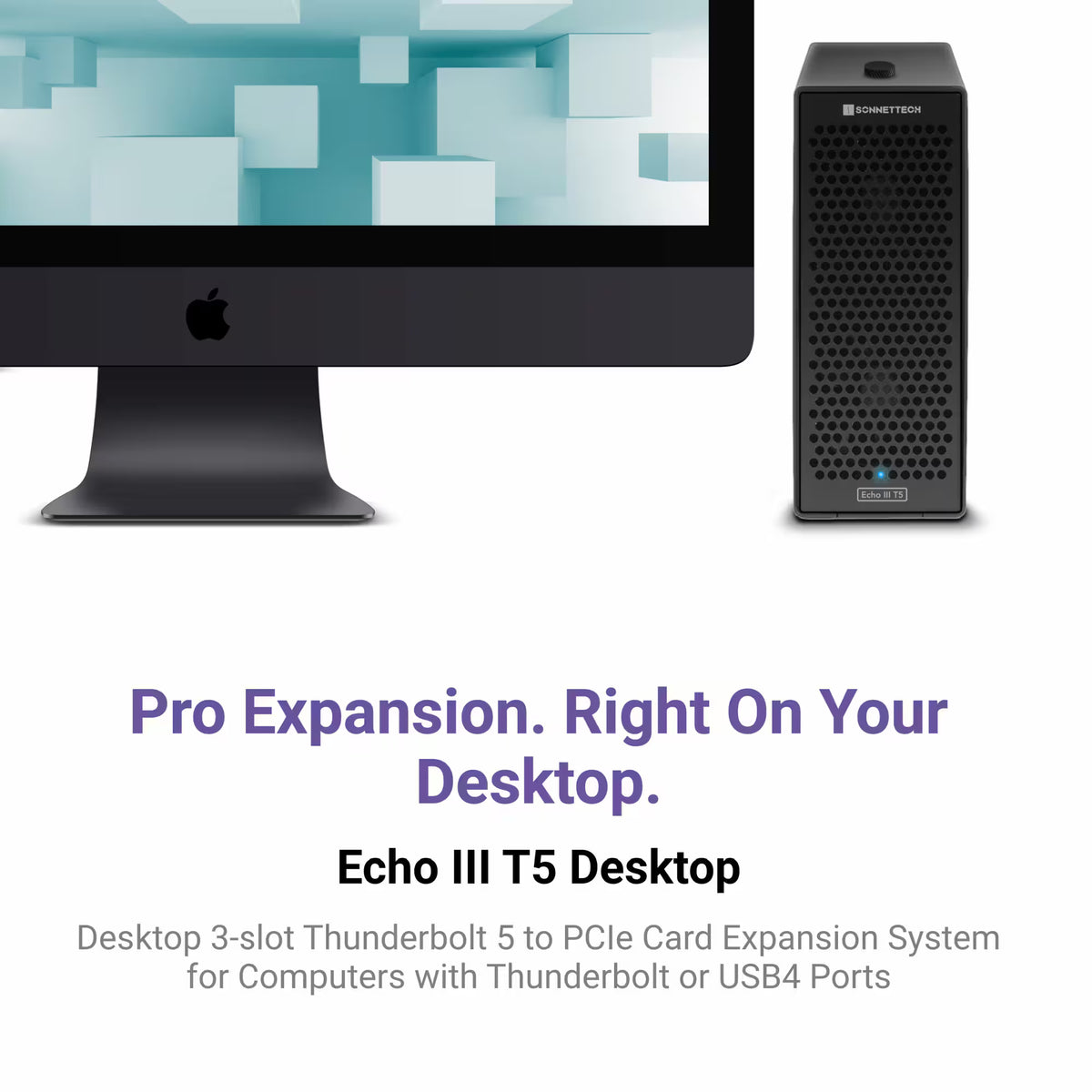 Sonnet Echo III Desktop Three-Slot Full-Length Thunderbolt 5 PCIe Card Expansion System