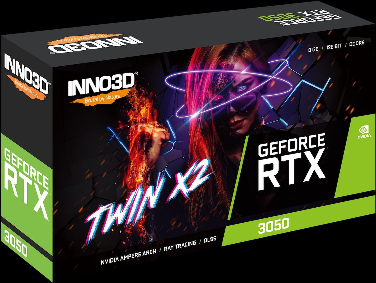 Inno3D GeForce RTX 3050 Twin X2 8GB Graphics Card - Ray Tracing and DLSS Support