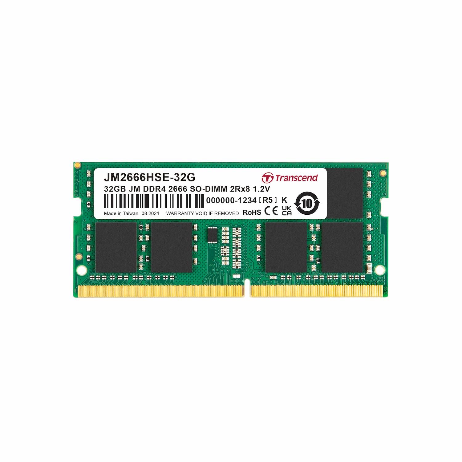 Transcend 32GB DDR4 PC4-21300 2666Mhz SO-DIMM CL19 1.2V