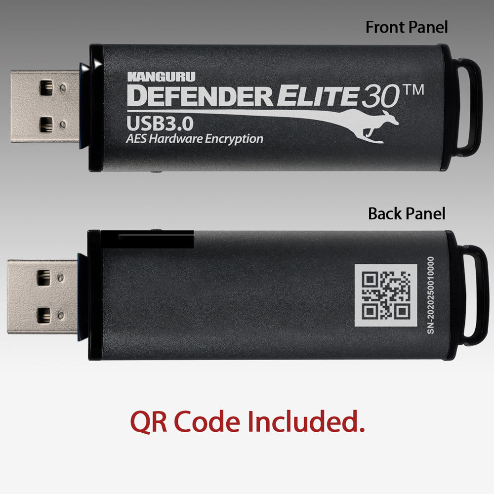 Kanguru Defender Elite30 — QR code engraving customisation option