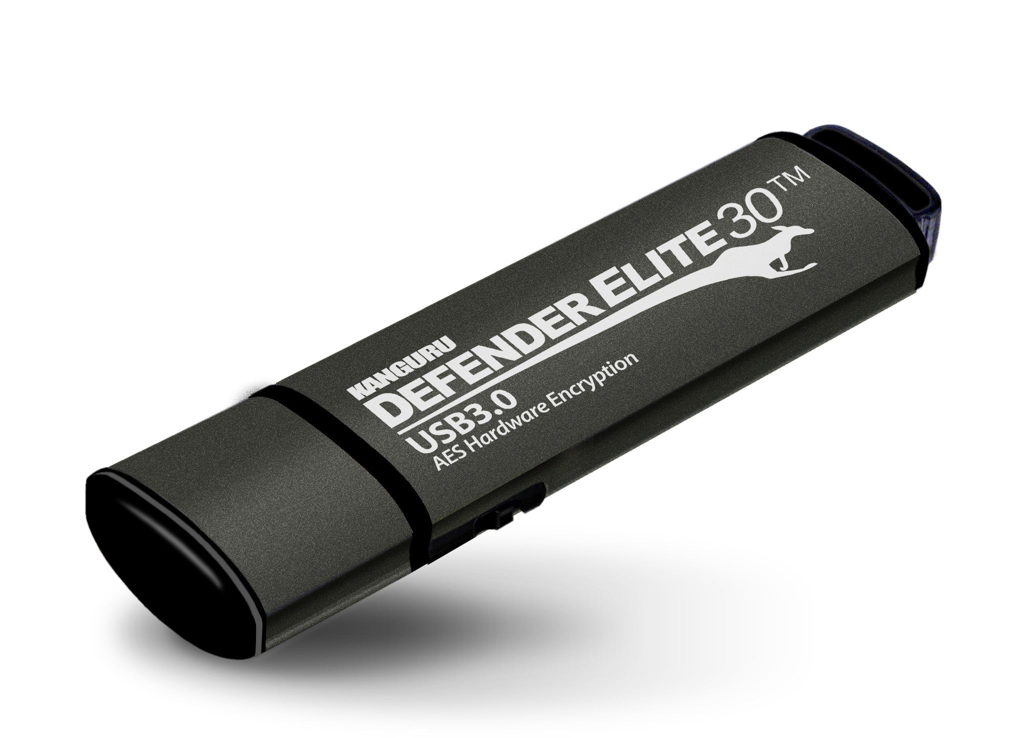 Kanguru Defender Elite30 — clean render showing drive body and write protect switch